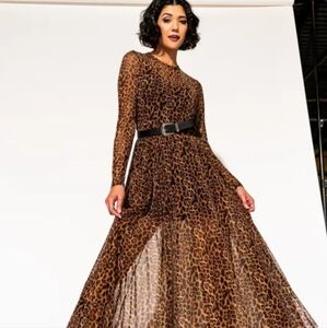 Dressed in LALA More You Mesh Maxi Dress in Leopard